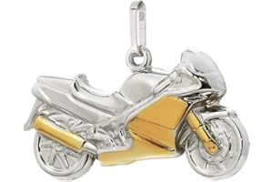 NKlaus silver motorbike biker 925 sterling silver chain pendant bicolour men 27x15mm 9112