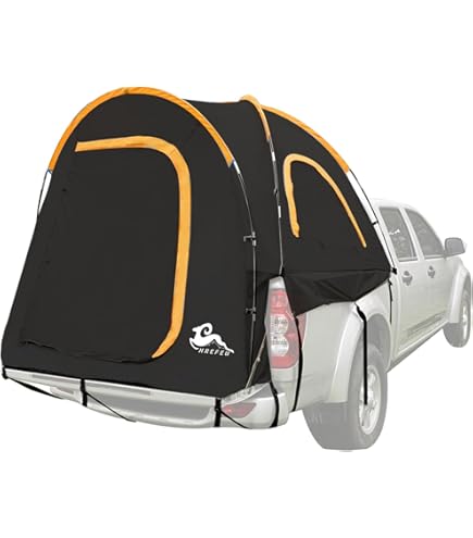 Pickup Truck Tent With Short Tailgate, Waterproof Rainfly & Adjustable Length For 5-8 Ft