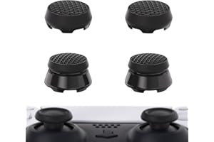 PlayVital Thumbs Pro Joystick Extender für PS5,Thumbstick Kappen Zubehör für PS5 Controller-2 High Raise&2 Mid Raise Dome(Armor-Schwarz)