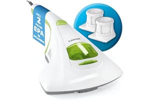 CLEANmaxx aspirapolvere antiacaro + 2 filtri EPA | luce UV-C | aspirapolvere manuale per materassi, pulitore antiacaro per materassi per soggetti allergici