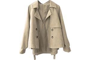L9WEI Mujer Casual Manga Larga Outwear Otoño Ligero A Prueba de Viento Chaqueta Mujer Elegante Chaqueta de Entretiempo Color Sólido