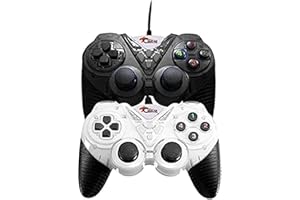 Gamepad Dual Turbo Controller joystick For gaming PC and laptob with vibration function 9082 (Black&White)