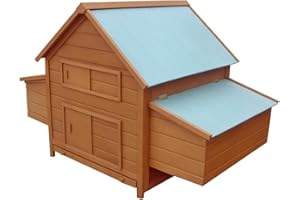 PawHut Pollaio da giardino Gabbia per Galline in Abete, legno e verde, 160x98.5x107cm
