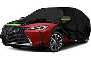 JUDANNA Waterproof Car Cover Replace for 2019-2024 Lexus UX 200 UX250h UX300e, 6 Layers All Weather Full Car Covers with Zipper Door & Windproof Bands Outdoor Cover for Car Snow Rain Dust Protection
