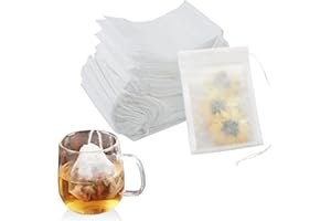 Relota 200 sztuk Filtry do herbaty worków włókniny,7 x 9 cm, torebki do herbaty luźnej