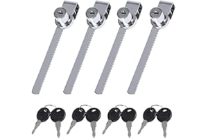 Amindz 4 Piezas Puertas correderas de Cristal Cerradura,Cerradura Puerta Vitrina con Llaves,Cristal Puerta Cerradura,Cerradura de Seguridad para Armario,Buzón