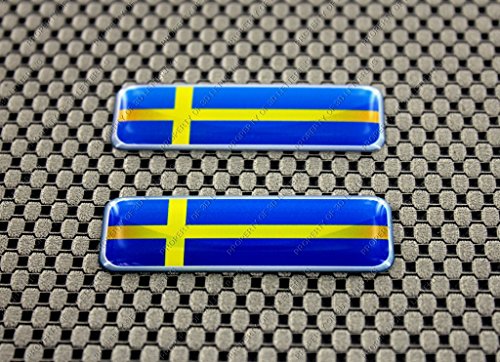Preisvergleich Produktbild Schweden Flagge 3d Domed Aufkleber Set