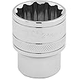 Draper Expert 1/2" 24mm Square Drive Socket | 12 Point Hex Socket | Chrome Vanadium Steel Wrench Accessory | 33372