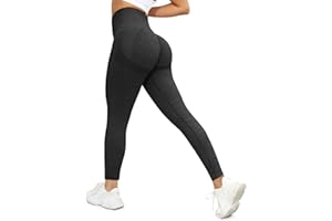 Voqeen Damskie legginsy sportowe, wysoka talia, nieprzejrzyste, sportowe spodnie do jogi, z kontrolą brzucha, slim fit, do fitnessu, do jazdy na rowerze, uprawiania sportu, jogi, fitnessu