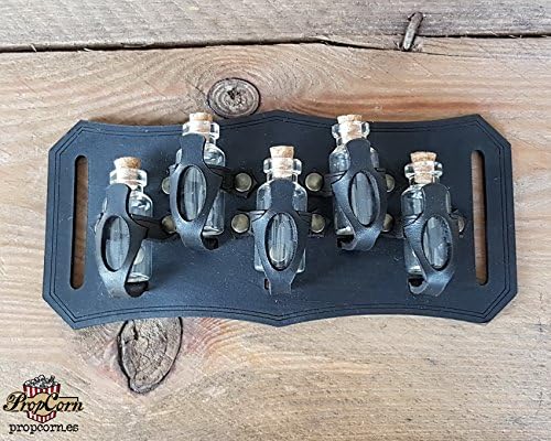 Belt Potion holder with five 5 bottles. (Black)