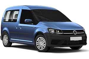 SOEKODU Car Windscreen Cover Replacement for VW Caddy 2003-2025, 600D Luxury Windscreen Sun Protection Replacement for Ford Tourneo Connect 2012-2022, 100% Blackout, Weatherproof Windscreen Wrap Cover