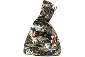 FANCYPUMPKIN Vintage giapponese Yukata Kimono Crane Handbag Wristlet Bag Piccolo Coin Bag Tote Handle Bag Knot Pouch per le donne