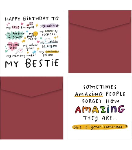 Central 23 Biglietto di auguri per il compleanno della tua migliore amica Buon compleanno, migliore amica - Regali per le migliori amiche e amiche strette, sorelle, sorelline, amiche
