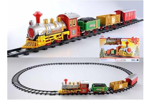 Train Électrique de Noël pour Enfants - Sons, Lumières, Rails - Cadeau pour Garçons et Filles