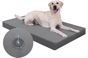 Favodormir Ortopedyczne duże łóżko dla psów, wodoodporne, dwustronne ze sztucznej skóry, materac dla psa, zdejmowany pokrowiec na łóżko, zdejmowany pokrowiec na łóżko, mata, szary, 119 x 73 x 9 cm