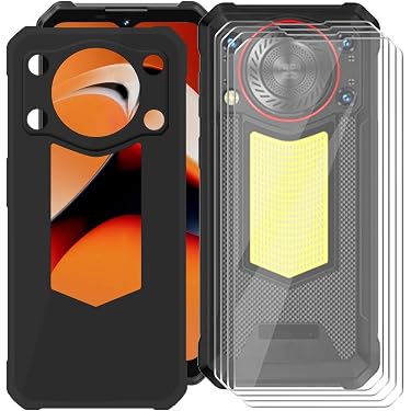 Coque TPU + 2 Films Verre Trempé Pour Ulefone Armor 33 Pro (Écran 6.95") - Protection Complète Anti-Chocs Et Rayures (Noir) - 7