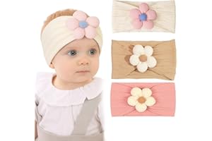 JYNXOR 3 Pcs Diademas Bebé Niña Suaves de Nylon, Elástico Lazos Bebe Niña, Diadema Elástica para Recién Nacido 0-3 Meses, Cabello Accesorios para Neonatal Lactante Niño Pequeño Niños