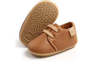 RVROVIC Baby Boys Girls Sneakers Anti-Slip Oxford Loafer Flats Infant Toddler PU Leather Soft Sole Baby Shoes