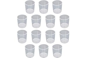 Othmro Lot de 14 gobelets gradués en plastique PP de 30 ml, gobelets gradués polyvalents pour laboratoire, cuisine, école, lait, jus
