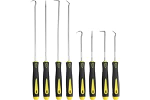 WITWAR Pick and Hook Set, 8 PCS Long Short Reach Precision Mini Full Pick Hooks Hose Removal Puller Remover Specialty Mechanics Pick Tool Kit for Separating Wires Car Auto Oil Seal Fuses O-Ring Seal Gasket