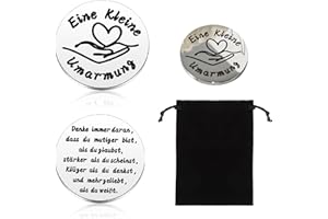 WOKICOR Un Petit Câlin de Poche Porte Bonheur Lucky Charms en Acier Inoxydable, Petit Cadeau Pas Cher, Cadeau Femme Pas Cher et Idée Porte Anniversaire Femme pour Amie, Famille ou Patiente
