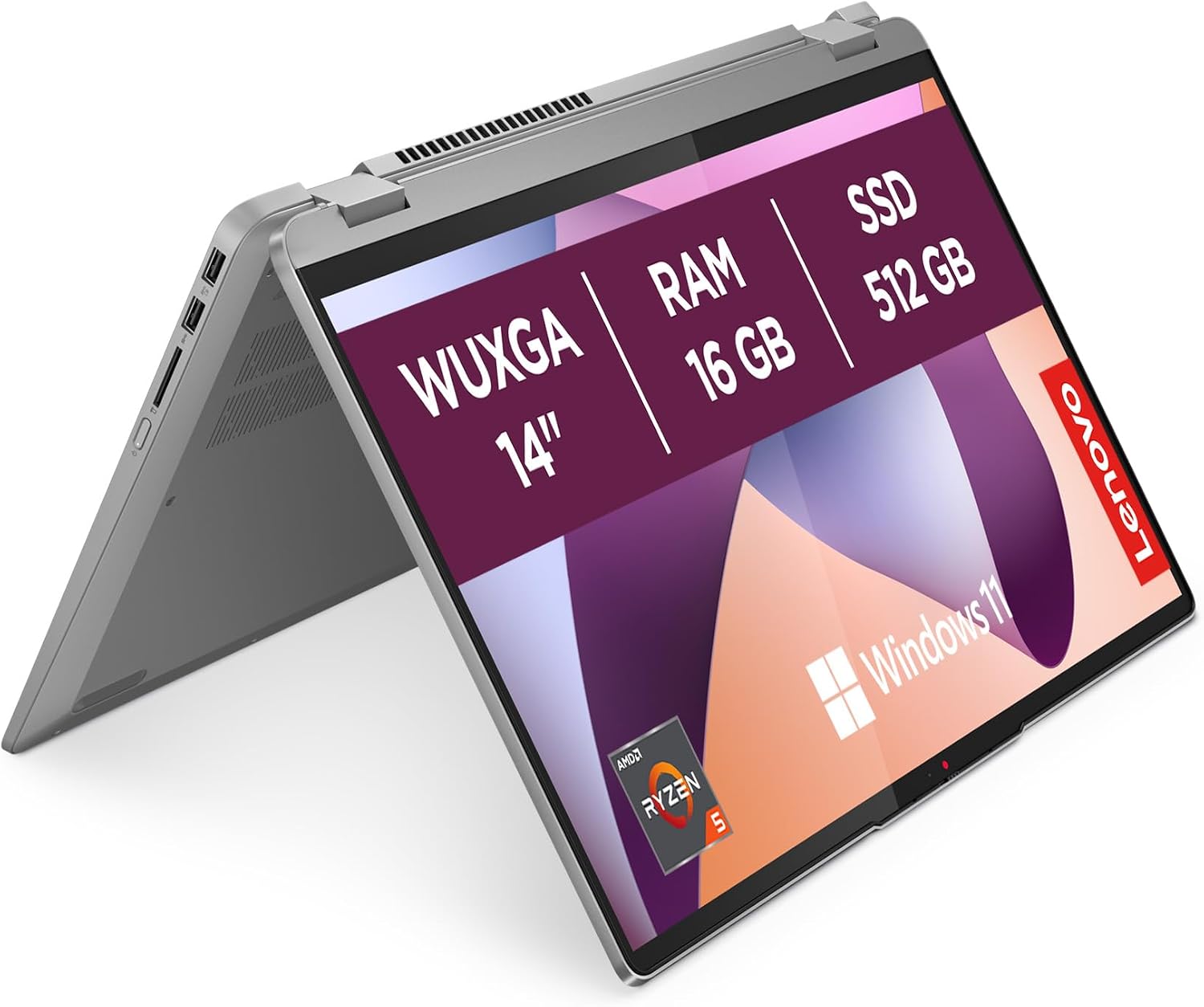 Lenovo IdeaPad Flex 5 Gen 8 Ordenador Portátil Táctil Convertible 14" WUXGA (AMD Ryzen 5 5625U, AMD Radeon Graphics, 16 GB RAM, 512 GB SSD, 60 Hz, Wi-Fi 6, Win 11 Home) Teclado QWERTY Español – Gris