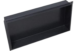 BERNSTEIN Nicho de pared de acero inoxidable BS603010 sin borde - 60 x 30 x 10 cm - estante de ducha para utensilios de baño - montaje flexible - nicho de ducha alicatable en negro