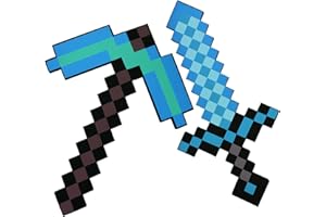 Alaxciax Spitzhacke Und Schwert Spielzeug, Game Role-Play Accessory Schwert Und Spitzhacke Party Geschenke Für Game Fans (Blau)