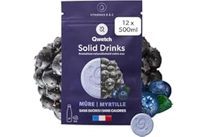 Qwetch – Solid Drinks – Moras y arándanos – Vitaminas C & B – 12 pastillas