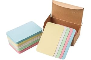 CC Wonderland Zone 100 Pièces Cartes Vierges Multicolores (9x5cm) - Cartes de Visite, Message DIY et Cadeaux