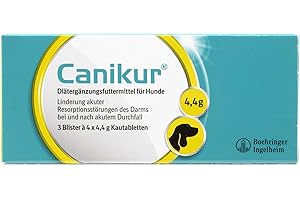 CANIKUR Kautabletten für den Hund – Diätergänzungsfuttermittel zur Linderung akuter Resorptionsstörungen des Darms bei und nach akutem Durchfall 12 STK.