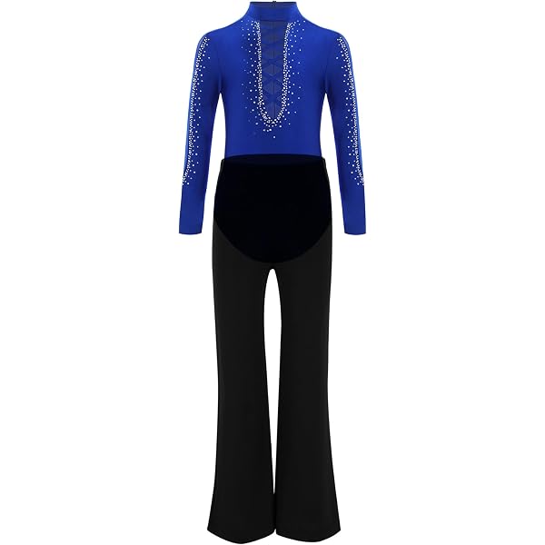 Body Da Ballo Latino E Tango Per Bambino E Ragazzo Con Pantaloni Lunghi, Leotard Con Strass E Frange Per Ginnastica Artistica E Danza Standard
