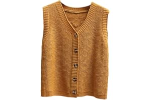 Alloaone Chaleco Tipo Cárdigan De Lana De Punto con Cuello En V Suelto para Mujer