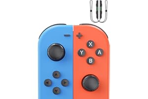 JeckBin Switch Controller Compatible with Switch/Lite/OLED, Replacement L&R Joystick Controller for Switch with Motion Control,6-Axis Gyro, Dual Vibration, Blue&red
