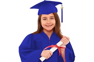 hhsbeauty Graduation Cap and Gown Set for Kids Nursery Preschool Child Graduation Set Gown and 2024 Tassel Cap Set with Shawl Kindergarten Shiny Graduation Gown 4 Set for 212 years old