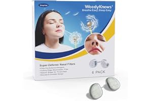 Filtri nasali WoodyKnows Super-Defense, aiuto per le allergie stagionali e l'inquinamento industriale, protezione per il trasporto pubblico e la toelettatura (Narice Stretta, M, 6 Pacco)