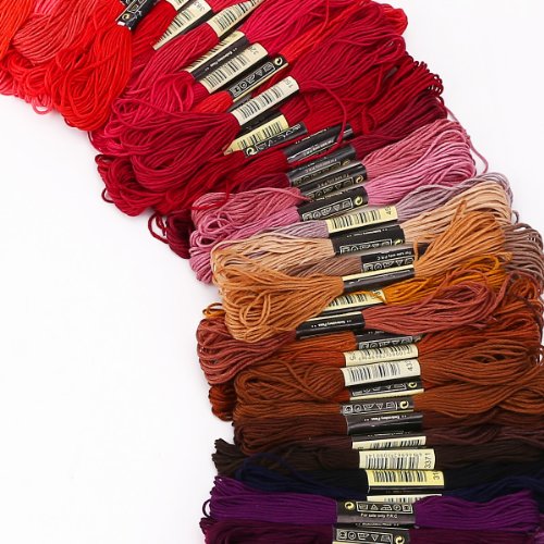 200 Docken Sticktwist Stickgarn 8m 6/faedig Multicolor farblich bunt Basteln Set - 7
