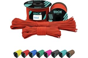 EdcX 2 mm Nylon Paracord 275 (50 e 100 m) – 100% Corda in Nylon, Cavo a 3 Fili, Cavo in Nylon 2 mm in Molti Colori (Sofit Orange, 50 m)