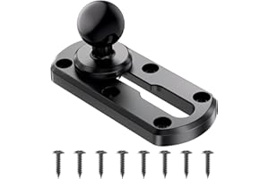 VAZESWIN 4" Tough-Track Mount with 1" Ball T-Bolt Track Base for Kayak Boat, Compatible with RAM Mounts B Size 1" Ball Double Socket Arm, for Cup Holder, Phone Holder, Action Camera Mount, 8 Screws