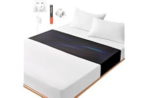 CkeyiN Pro Erdungsmatte für Bett, Verbesserung der Schlafqualität mit erdungslaken, Grounding Bed Sheet zur Erhöhen Sie die Energie, Grounding Mat 68 * 198cm, Schwarz