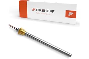 FIREHOFF Bujía para estufa de gránulos - 280W, 140/150 mm, diámetro 9,9 mm, rosca 3/8 con conector rápido - 1 año de garantía