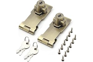 COHENTBLISS Cerradura Armario Cerradura Puerta Metalica Cerradura Puerta Cerrojo con Llave Cerrojo de Candado Cerrojo con Llave de Metal Cerradura de Cerrojo de Cajones con Llave Candado Aleación de Zinc 2 Piezas