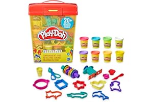 Play-Doh Hasbro Secchiello Deluxe, Playset con 8 Vasetti di Pasta da Modellare, Accessori e Custodia