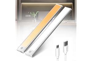 ‎TRAYVESPACE Unterbauleuchte Küche LED, (2 Stück) 30CM Schranklicht mit Bewegungsmelder, 3 Arbeitsmodus & 3 Farbmodi Schrankbeleuchtung, 1500 mAh Wiederaufladbar LED Unterbauleuchte für Küche Schlafzimmer Treppe