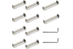 Vis de Roue de Patinage - KLEHOPE 10 Pièces Skate Wheel Bolt Set avec 2 Clés Allen - Vis de Patinag pour Remplacement des Boulons de Roue de Scooter (31/37mm)