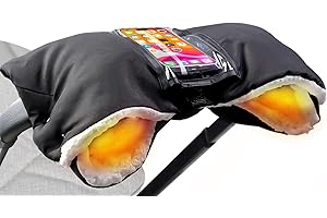 DMTIVMG rękawice do wózków na dłonie z ciepłym miękkim polarem i bawełnianym podgrzewaczem do rąk zima, wodoodporne, wiatroszczelne, etui na telefon komórkowy, uniwersalny rozmiar do wózka