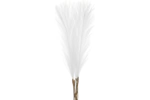 sourcing map 10Pcs 21"/55cm Fluffy Faux Pampas Decor Tall Artificial Grass for Living Room Party Wall Vase Wedding Decoration,White