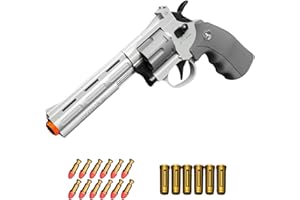 DART ARMOURY Toy Revolver Gun for Boys Pretend Play Toy Pistol with Shell Ejection Soft Darts Blaster Birthday Gift for Outdoors