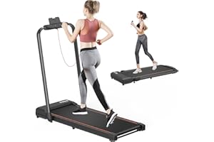 HOFTME Folding Treadmill for Home,Under Desk Treadmill with Widened Running Belt,Non-Assembly, 1-12KM/H, Walking and Running Machine for Home Apartment Use