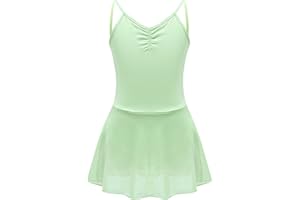 ranrann Enfant Fille Tutu Robe Danse Classique sans Manches Justaucorps Jupette Gymnastique Body Ballet Tenue Patinage Yoga Bodysuit Sport Jumpsuit Dancewear 2-14 Ans